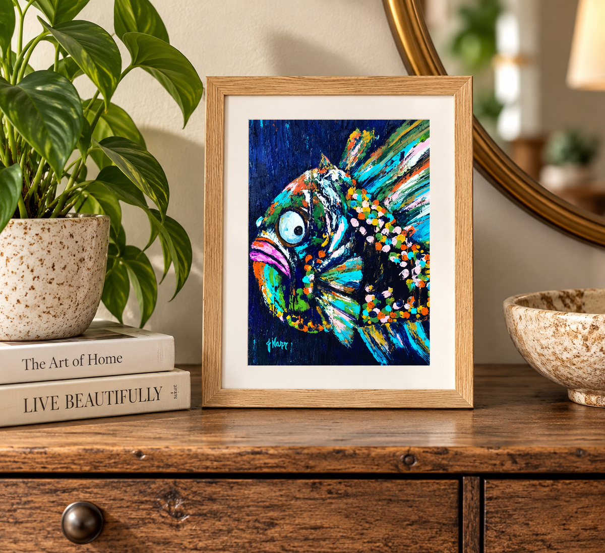 Slightly Concerned Fish Art Print