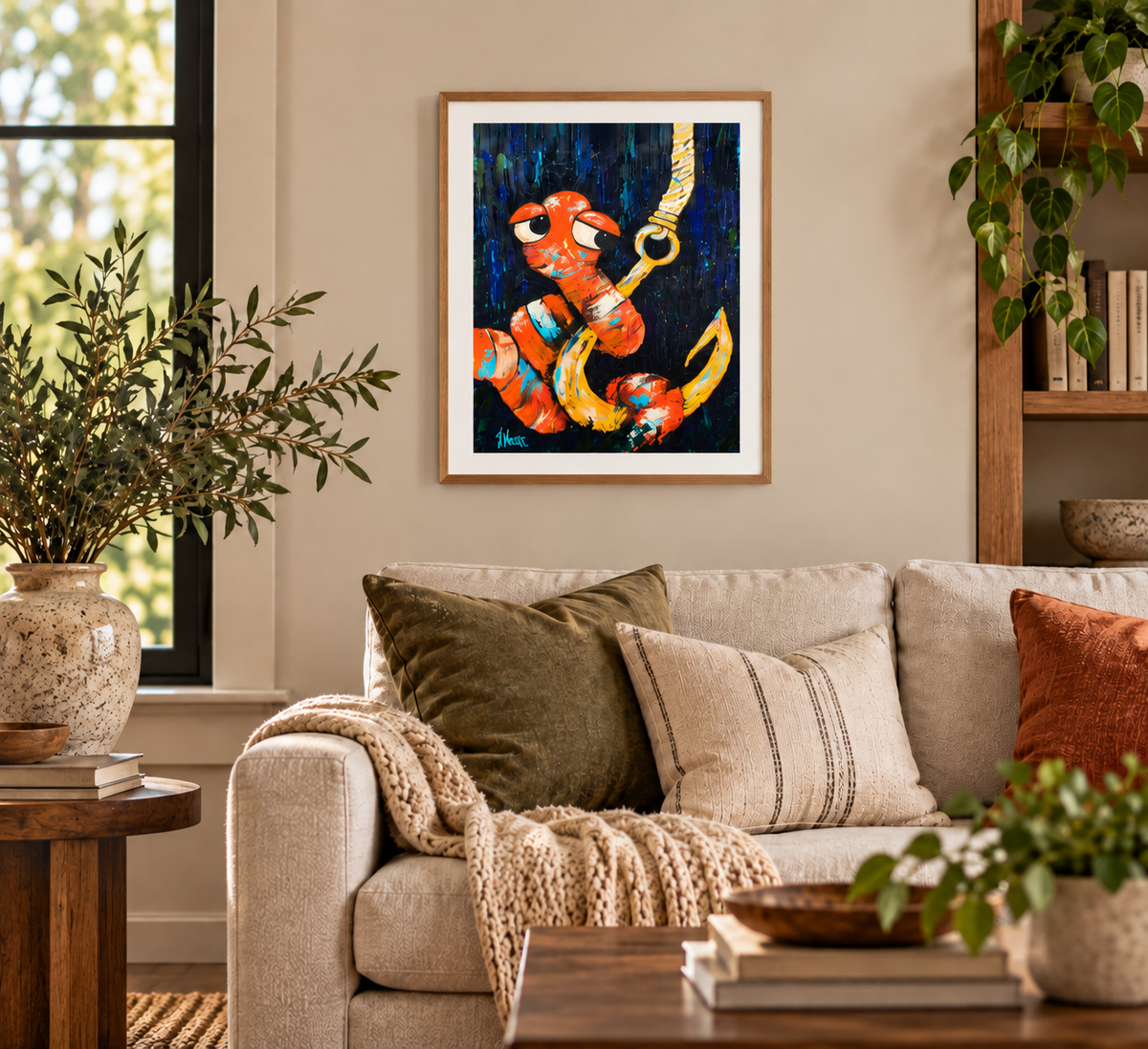 Slightly Tempting Worm Art Print