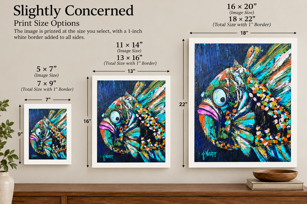 Slightly Concerned Fish Art Print
