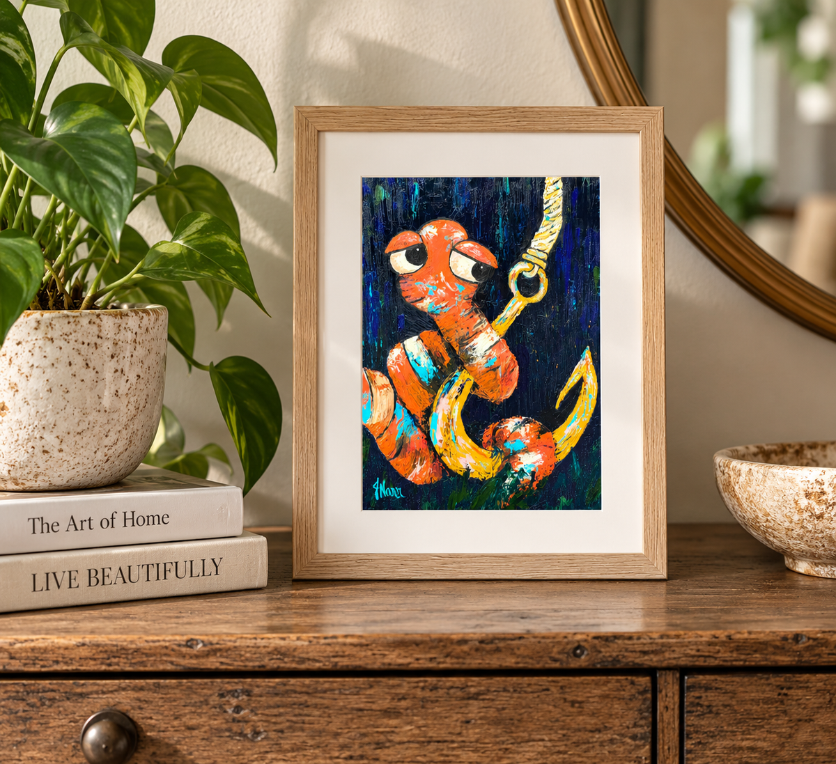 Slightly Tempting Worm Art Print